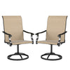 Outdoor Swivel Dining Chairs Set of 2, High Back Swivel Chairs with All Weather Mesh for Deck, Backyard, Poolside, Grey