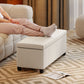 44 Inches Ottoman with Storage, Lid, Legs, Corduroy End of Bed Bench for Living Room, Bedroom, Entryway, Beige