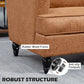 Modern Accent Chair, Leathaire Armchair with Turned Legs and Wide Seat, Comfy Chair for Living Room, Brown