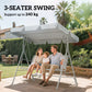 3-Seater Outdoor Swing Chair, Patio Swing, A Frame Porch Swing with Canopy, Garden Hammock Glider Bed, Light Grey