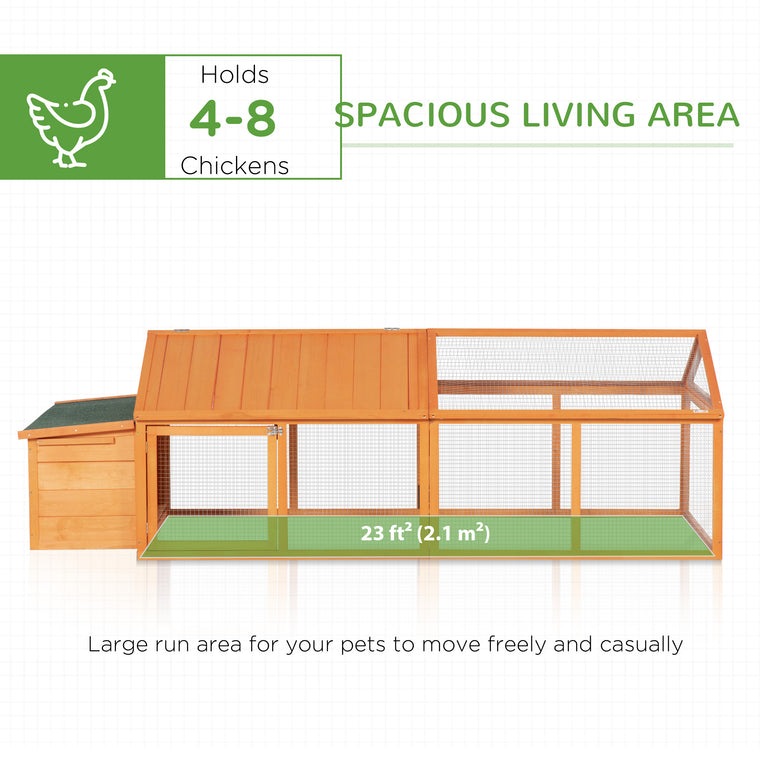 95" Large Wooden Chicken Run with Side Door & Wooden Roof