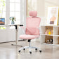 Ergonomic Office Chair, Mesh Desk Chair with Adjustable Headrest, Lumbar Support and Height, Flip-Up Armrests, Pink