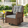 PE Rattan 360° Swivel Patio Chair with Cushion, Dark Grey