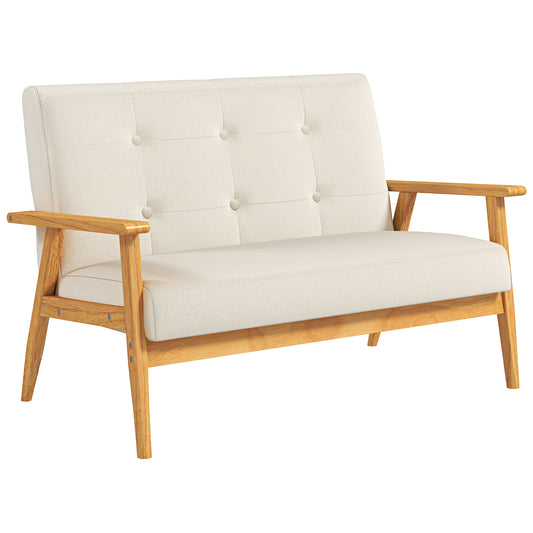 45" 2-Seater Sofa with Wood Legs - Beige