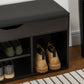 Shoe Bench Entryway Storage Rack with Padded Cushion, Hidden Storage for Hallway, Living Room, Black
