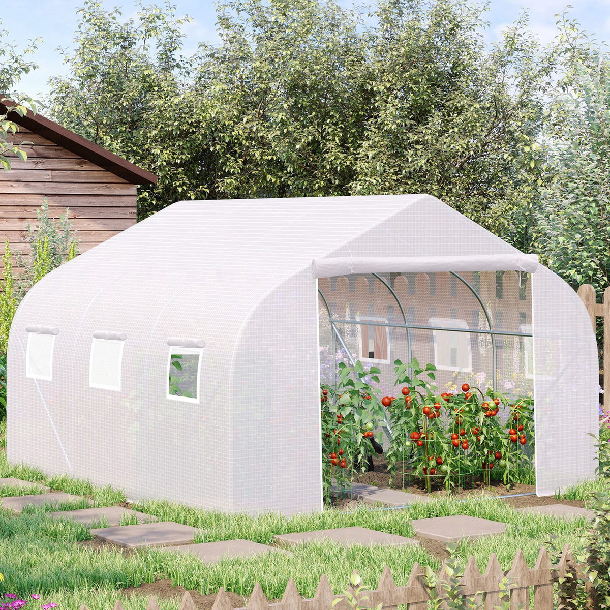 Portable Walk-In Tunnel Greenhouse Garden Warm House - 11.5' x 9.8' x 6.6'