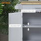 Rolling Kitchen Island Cart with Wood Top, Enough Storage Drawer Space with Towel Bar Rack Shelves, Portable Kitchen Utility Serving Cart Trolley on Wheels (Grey)