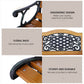 50" Outdoor Garden Bench, Park Patio Bench Loveseat, Wood & Metal Frame with Plastic Flourish Backrest, Natural Wood
