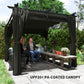 Metal Retractable Pergola Canopy with Sidewalls, Outdoor Gazebo UPF30+ Sun Shade Shelter for Garden, Deck