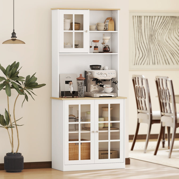 Kitchen Buffet with Hutch and 3 Cabinets
