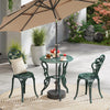 3 Pieces Patio Bistro Table and Chairs Antique Green