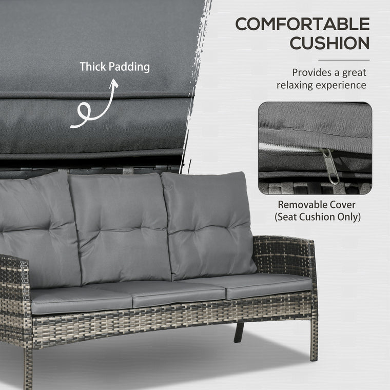 6-Piece Wicker Rattan Conversation Set with Ottomans