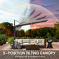 10 x 9.7 ft Offset Cantilever Patio Umbrella with Lights, Wind Rope, UPF50+ Outdoor Cantilever Parasol, Dark Grey