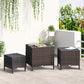 Set of 3 Wicker Nesting Tables Patio Rattan Snack End Side Tables Hand Woven All Weather Garden Outdoor Home Furniture Brown