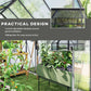 6' x 8' x 6.5' Polycarbonate Greenhouse, Walk-in Green House with Adjustable Roof Vent Galvanized Base Sliding Door Rain Gutter for Outdoor Garden Backyard, Charcoal Grey