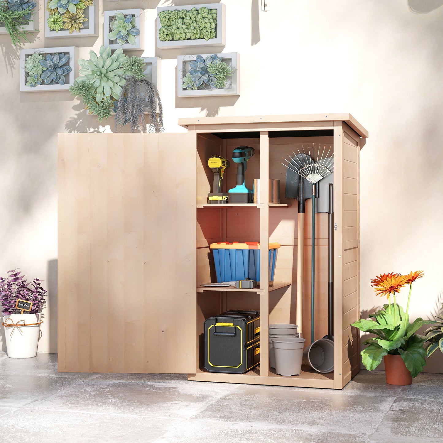 29.9" x 21.7" x 45.3" Storage Cabinet with Asphalt Roof