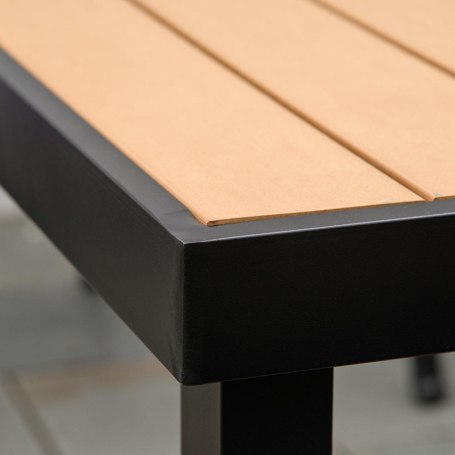 Aluminum Outdoor Dining Table for 6, Rectangular Patio Dining Table 55" L x 35.5" W x 29.25" H, Modern Garden Table for Kitchen, Dining Room, Patio, Natural
