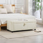 Storage Ottoman, Upholstered Corduroy End of Bed Bench with Thick Padding, Storage Bench for Bedroom, Beige