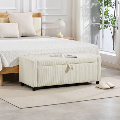 Corduroy Storage Ottoman End of Bed Bench