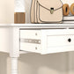 Hallway Console Table, Modern Entryway Table with 2 Drawers, Storage Shelf, Turned Legs for Living Room, Bedroom, White