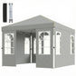 9.6 x 9.6 ft Pop Up Canopy Tent with 4 Sidewalls, UPF 50+ 1-Button Push Easy Setup Outdoor Instant Canopy, Light Grey