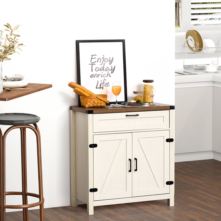 Farmhouse Sideboard Buffet with Barn Doors