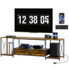 Industrial TV Stand with RGB LED Lights - Rustic Brown