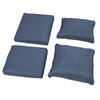 Patio Furniture with Cushions, 6 Pieces PE Wicker Patio Sectional Furniture Conversation Set w/ a Three-Seat Sofa, 2 Recliner Chairs, 2 Footstools & Table, Dark Blue