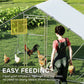 Large Metal Chicken Run with Waterproof & UV-Resistant Cover, Feeding Door, Hanging Feeder, Perch for 6-8 Chickens
