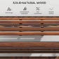 2-Seater Wooden Outdoor Bench, Foldable Garden Bench with Slatted Backrest and Seat, Patio Loveseat, Carbonised Finish