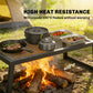 Folding Campfire Grill, 36" x 18" Heavy Duty Carbon Steel Grill Grate with Folding Legs, Black