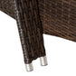 3 Pieces Wicker Patio Lounger Set with Table, Rattan Outdoor Lounge Chair Set with Cushions, Wheels, 5-Level Reclining Backrest, Headrest, Brown/Grey