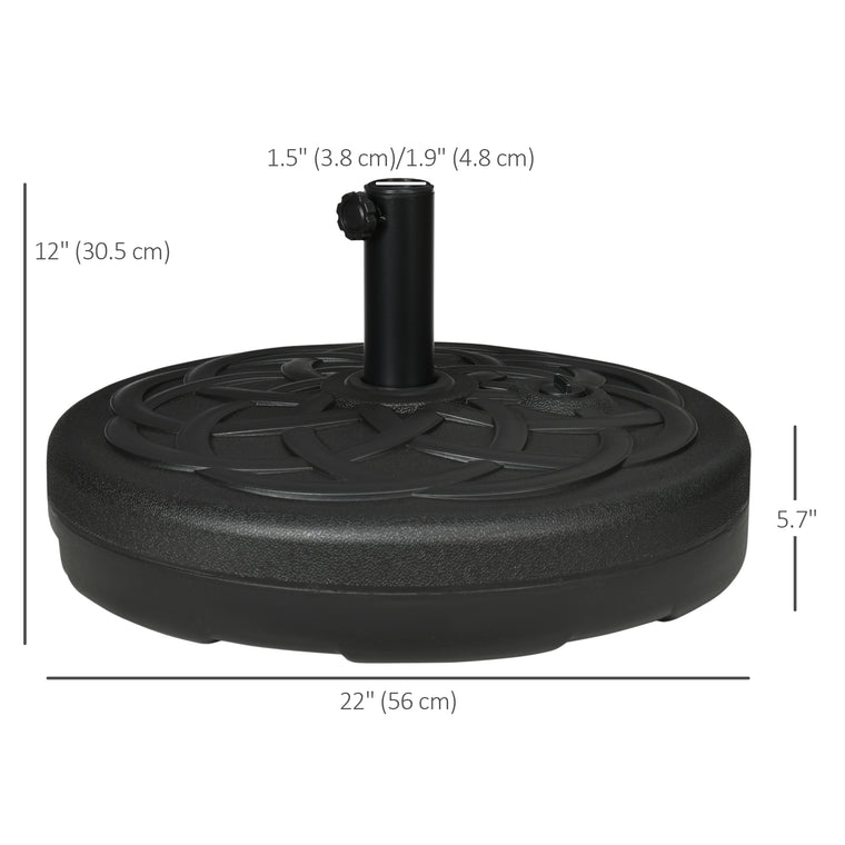 77 lb Black Round Umbrella Base, Heavy Duty