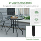 31.5" Round Outdoor Dining Table Coffee Side Bistro Table with Umbrella Hole, Glass Top, Steel Frame for Garden, Patio