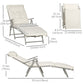 Outdoor Folding Chaise Lounge Chair Recliner with Portable Design, Adjustable Backrest, Cushion and Headrest, Black