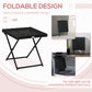 Patio Wicker Coffee Table, Outdoor PE Rattan Garden Folding Side Table, 15.75"x15.75"x15.75", Black