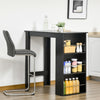 Bar Table Counter Height Dining Table with 3 Storage Shelves for Kitchen, Dining Room, Living Room, Black