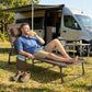Outdoor Folding Chaise Lounge, Reclining Lounge Chair with Adjustable Backrest and Removable Pillow, Brown