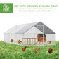 9.8' x 19.7' x 6.6' Chicken Coop Cage, Outdoor Hen House w/Cover & Lockable Door