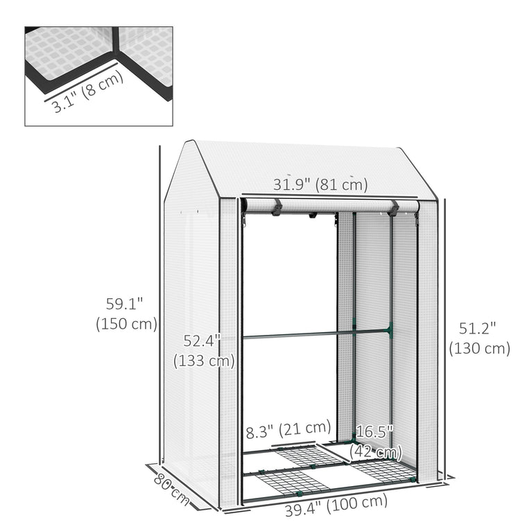 39.4" x 31.5" x 59.1" Tomato Greenhouse with Wire Shelves
