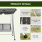 3 Person Patio Swing Seats with Adjustable Canopy Outdoor Swing Chair Bench for Garden, Poolside, Dark Grey