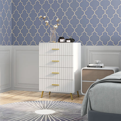 4-Drawer Chest of Drawers with Gold Handles