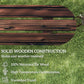 2-Person Outdoor Bench, Wood Garden Bench with Wagon Wheel Legs, Slatted Seat for Patio, Park, Backyard, Natural Wood