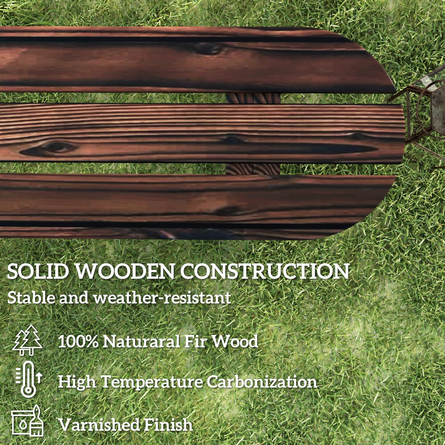 2-Person Outdoor Bench, Wood Garden Bench with Wagon Wheel Legs, Slatted Seat for Patio, Park, Backyard, Natural Wood
