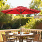 Wine Red Patio Sun Umbrella with 6 Ribs