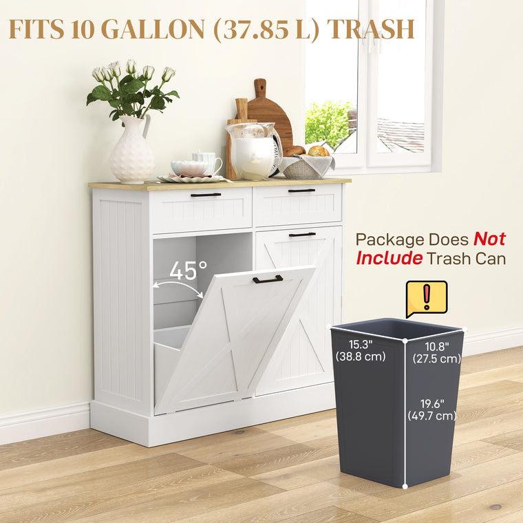 10-Gallon Tilt-Out Trash Cabinet with 2 Drawers