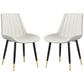 Dining Chairs Set of 2, Modern Kitchen Chair with PU Leather Upholstery and Steel Legs for Living Room, Bedroom, Cream