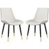 PU Leather Dining Chairs Set of 2 - Cream