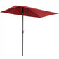 8ft Half Round Umbrella Outdoor Balcony Parasol Patio Garden Outdoor Window Sun Shade w/ 5 Ribs