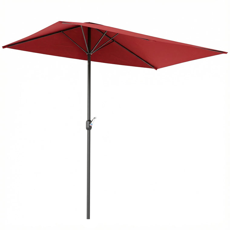 8' Half-Round Balcony Patio Umbrella with 5 Ribs